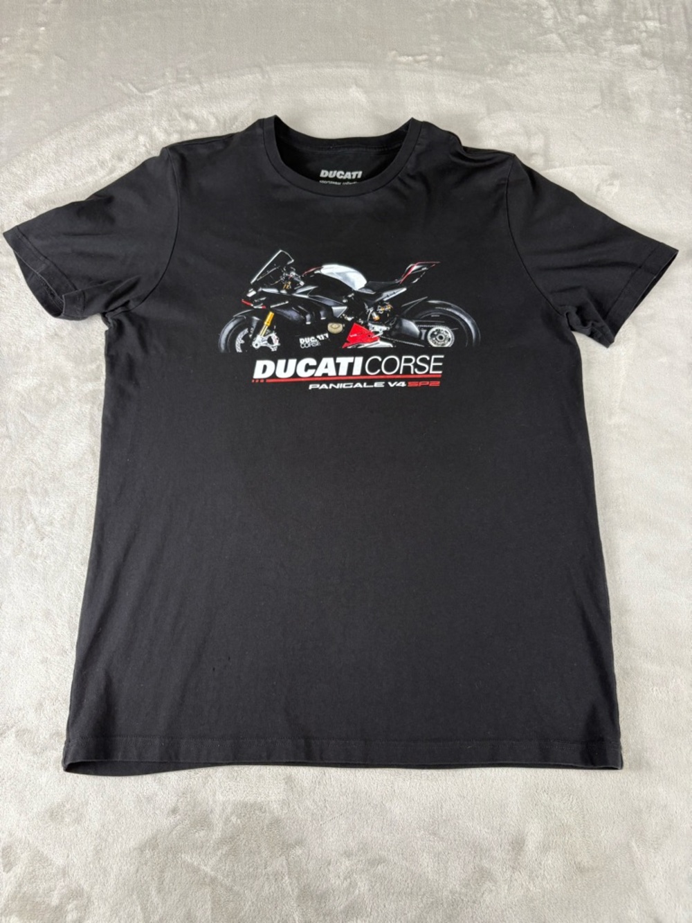 Ducati Corse Panigale V4‎ SP2 T-Shirt Mens Medium Black Motorcycle Graphic Tee
